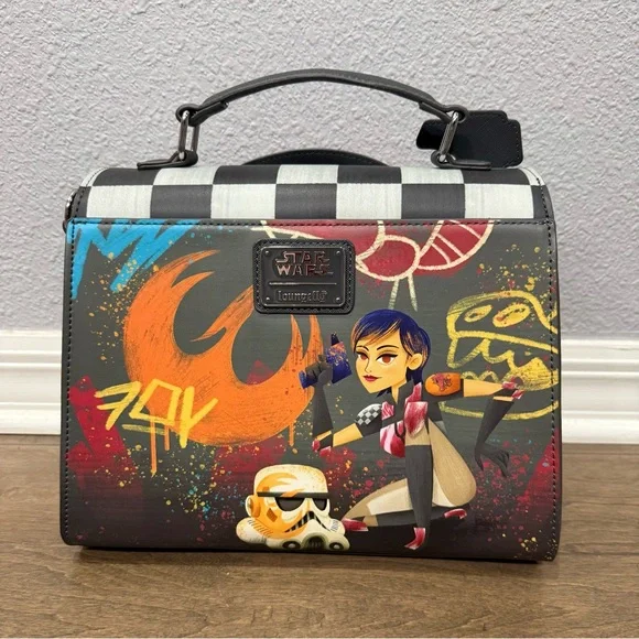Used Once! Loungefly Star Wars Sabine Spray Paint Handbag - BoxLunch Exclusive - Picture 6 of 10